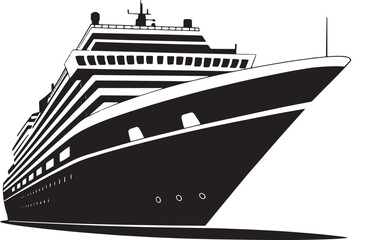 Cruise ship silhouette vector, Boat silhouette vector design © Masud