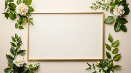 A white frame with a large empty space in the middle
