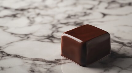 Dark chocolate cube on marble, dessert, food photography, confectionery, website