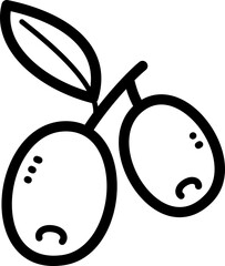 Olive doodle vector icon and illustration