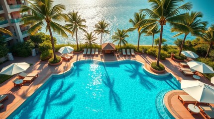 Tropical Resort Poolside Paradise Ocean View