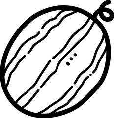 Watermelon doodle vector icon and illustration
