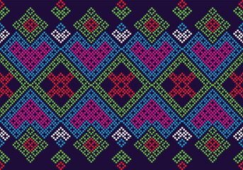 Seamless pixel geometric pattern design.