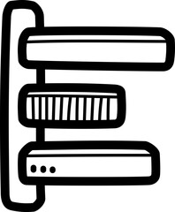 Bar chart doodle vector icon and illustration