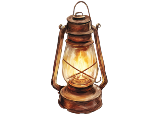 Vintage oil lantern tick available PNG on white background