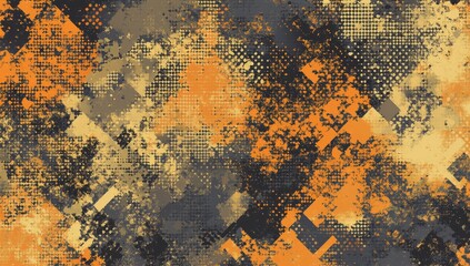 Abstract grunge diagonal pattern with orange and gray tones.