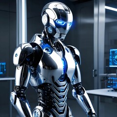 Humanoid Robot with Intricate Mechanical Components