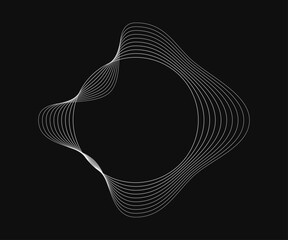 Round curved frame with dynamic wavy stripes