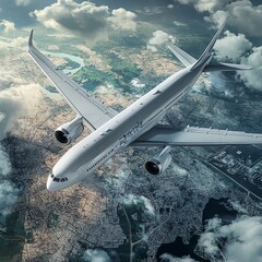 Fototapeta premium airliner with a maps