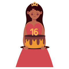 teenager birthday cake and sixteen number