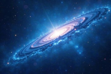 Obraz premium Shimmering pale blue nebula, subtle energy fields, clean, light, space