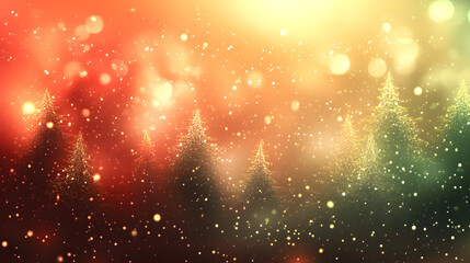Obraz premium Empty Christmas Background with Blurred Christmas Trees, Gifts, and Copy Space for Product Mockup.