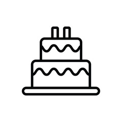 birthday cake icon line vector design illustration in trendy style