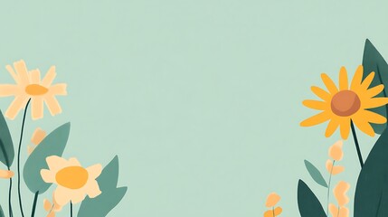 Obraz premium Stylized Floral Design with Yellow and Peach Flowers