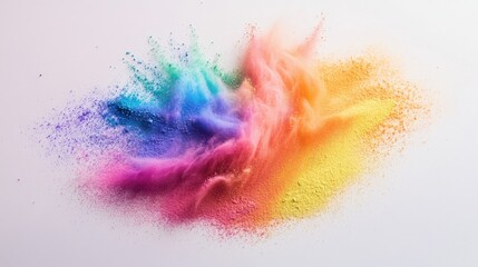 Obraz premium An abstract depiction of Holi celebration with powdered colors in swirling motion on a soft pastel background.