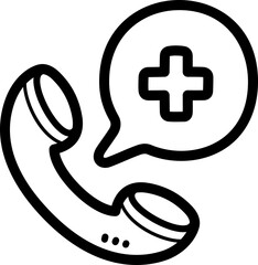 Call center doodle vector icon and illustration