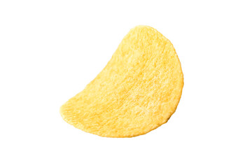 Potato chips isolated on white background