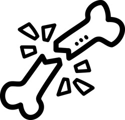 Bone fractures doodle vector icon and illustration