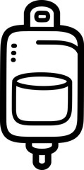 Iv infusion doodle vector icon and illustration