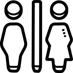 Restroom doodle vector icon and illustration