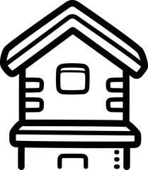 Attic doodle vector icon and illustration