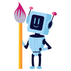 ai artist robot with paintbrush