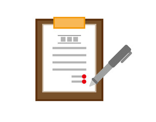 シンプルなクリップボードのイラスト　ファイル　バインダー