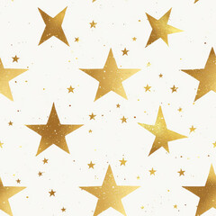 Golden stars on light background create whimsical and elegant pattern