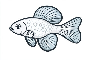 Fototapeta premium detailed illustration of guppy fish with elegant fins and scales