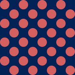 pink polka dots circle on blue background for backdrop and wallpaper template. repeat seamless style design for fabric printing