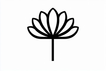 Minimalist lotus flower design with elegant lines and symmetry