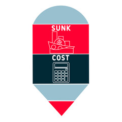 SC - Sunk Cost acronym. business concept background. vector illustration concept with keywords and icons. lettering illustration with icons for web banner, flyer, landing pag
