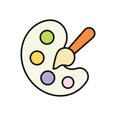 Paintbrush icon isolated on a white background. Vector illustration.