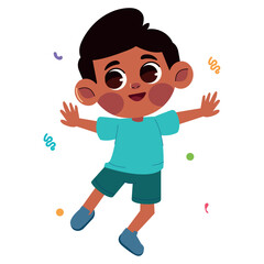 happy boy celebrating