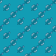 Earth and Arrow vector Multipolarity blue seamless pattern