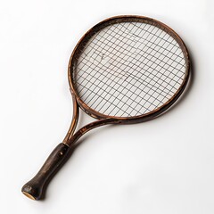 Mosquito and badminton racket isolated on white background.