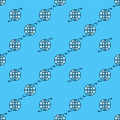 Earth Globe Multipolarity vector minimal blue seamless pattern