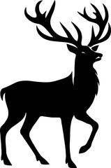 Elegant Black Silhouette of a Stag