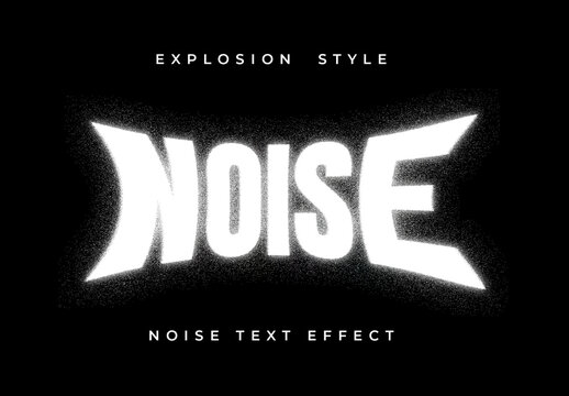 Noise Text Effect Mockup Layout Template