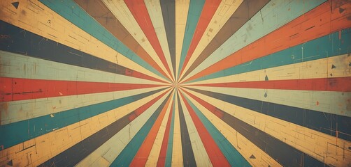 Vintage Retro Sunburst Wooden Pattern Background