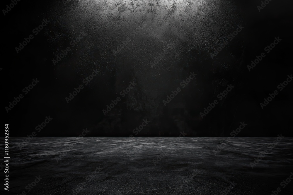 Poster abstract black and white interior background with a concrete wall, a dark room with a floor and ceil