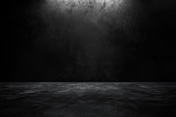 Abstract black and white interior background with a concrete wall, a dark room with a floor and ceiling. minimalist modern architecture with empty space for a design concept