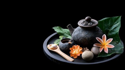 Traditional Thai water tools adorned as lucky charms, showcasing intricate craftsmanship and cultural significance in vibrant colors.