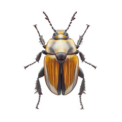 detailed. high-resolution view of a beetle. showcasing its intricate patterns and vibrant colors. emphasizing the beauty and complexity of insect anatomy the clean white background highlights the beet