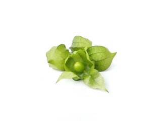 Physalis angulata or Cape gooseberry fruit isolated on white background 