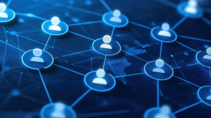 Global connectivity visualized, blue network and world map illustration 