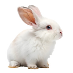Obraz premium the cutest white and fluffy easter bunny on transparent background