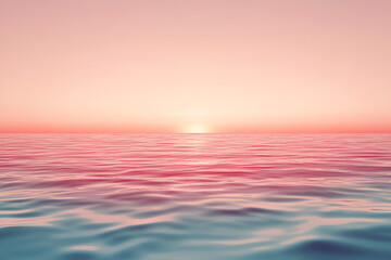 Fototapeta premium Pink Sunset over Calm Ocean 