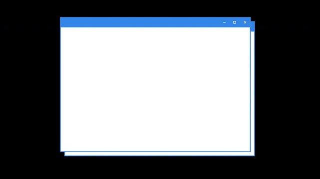 連続してポップアップ表示するブラウザのアニメーション パソコン ウィンドウ フレーム 青