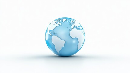 Fototapeta premium Blue and white globe on the ground, symbol of global connection exploration